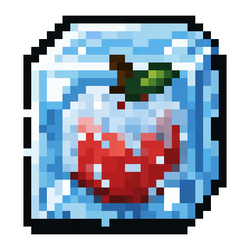 AI-generated Minecraft ice apple item texture