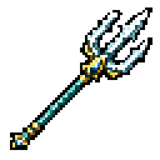 AI-generated Minecraft Poseidon trident item texture